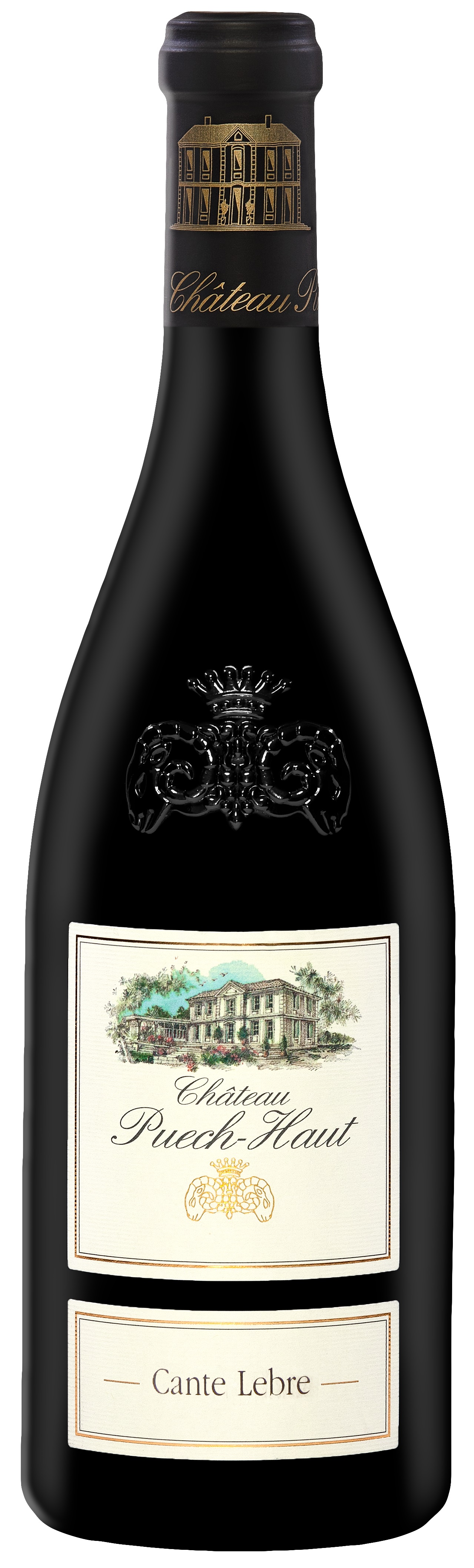 Château Puech-Haut Cante Lebre 2014 i trækasse wine bottle