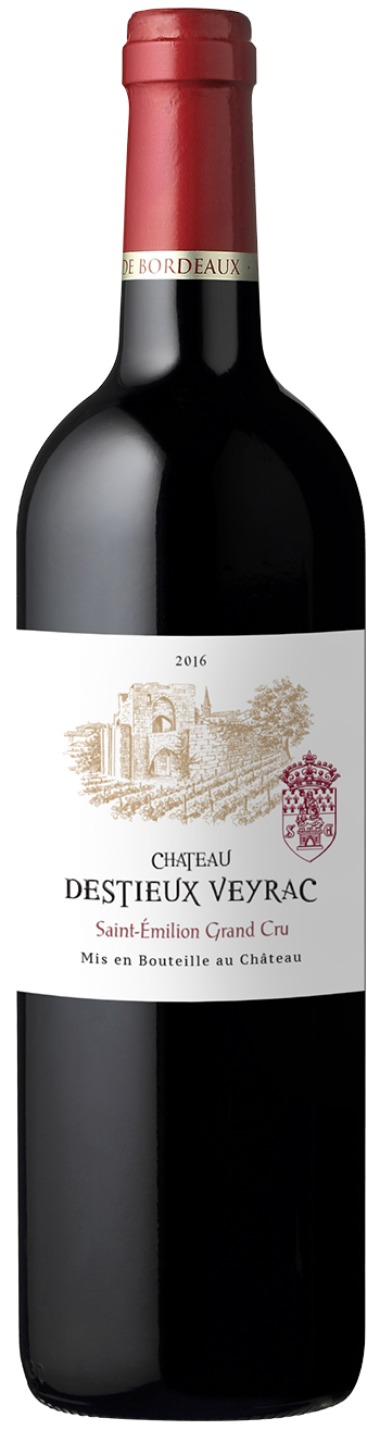 Chateau Destieux Veyrac St-Émilion Grand Cru 2016 wine bottle