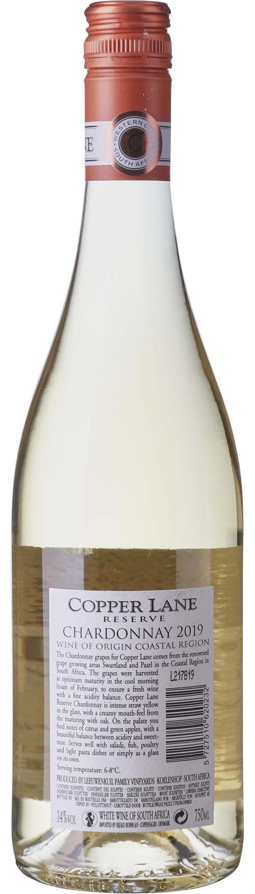 Copper Lane Reserve Chardonnay wine bottle