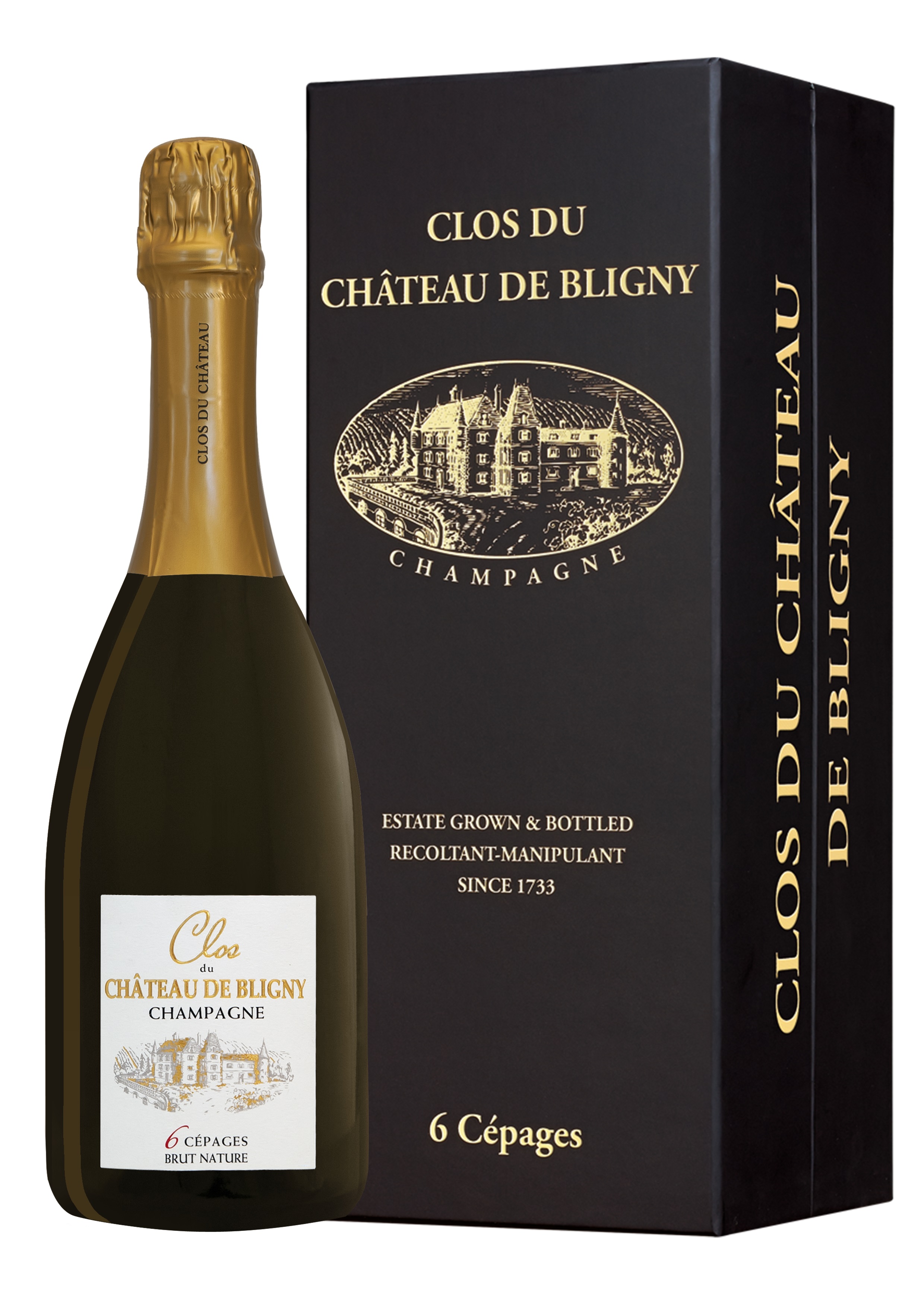 Clos du Château de Bligny Champagne Cuvée 6 Cépages Brut Nature wine bottle