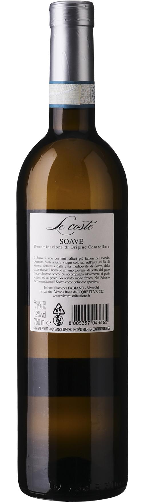 Fabiano Le Coste Soave DOC wine bottle