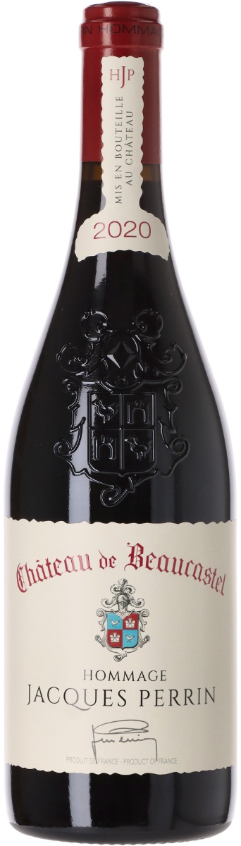 Château de Beaucastel Hommage à Jacques Perrin Châteauneuf-du-Pape 2020 ØKO i trækasse wine bottle