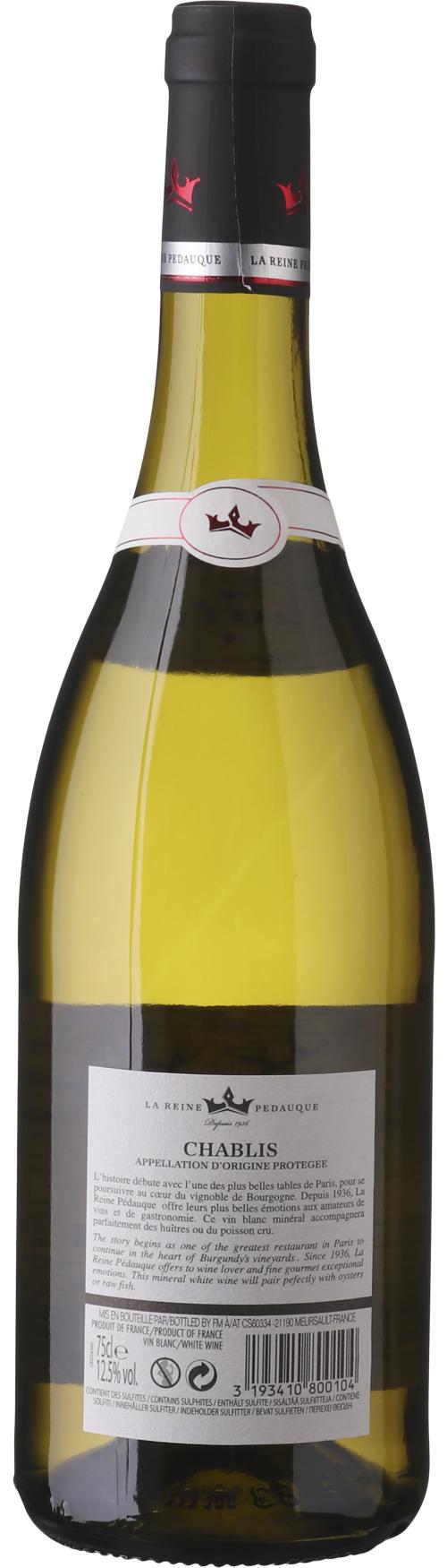 La Reine Pedauque Chablis wine bottle
