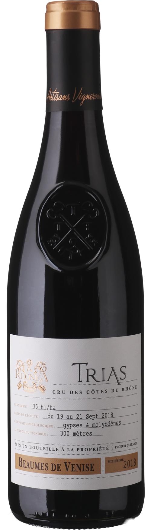 Trias Beaumes de Venise Cru des Côtes du Rhône AOC wine bottle