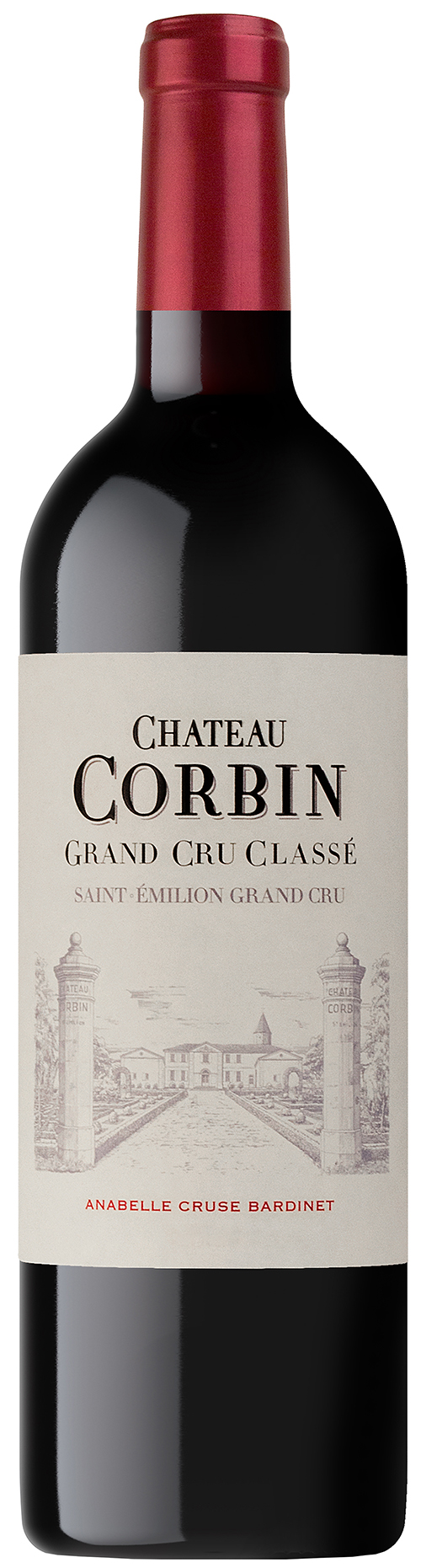 Château Corbin Saint-Émilion Grand Cru Classé 2021 i trækasse wine bottle