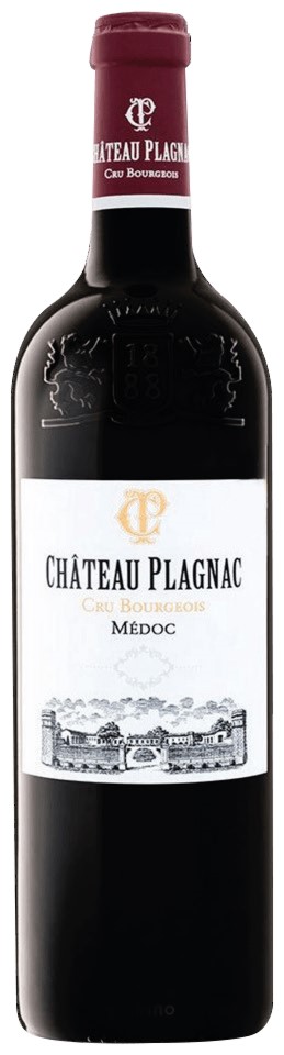 Château Plagnac Cru Bourgeois Médoc 2018 i trækasse wine bottle
