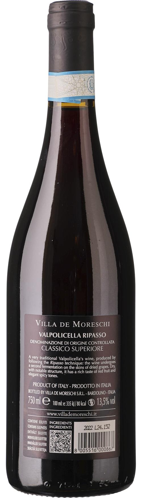 Villa de Moreschi Valpolicella Ripasso Classico Superiore wine bottle