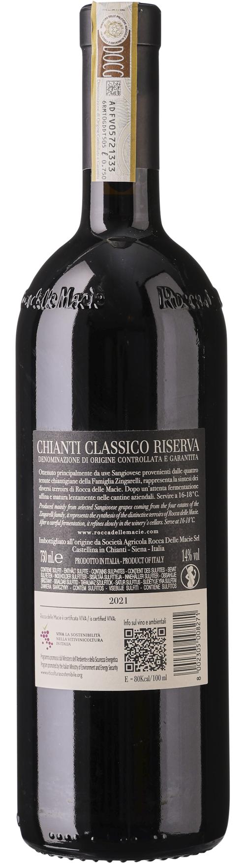 Rocca delle Macìe Famiglia Zingarelli Riserva Black Label Chianti Classico DOCG wine bottle