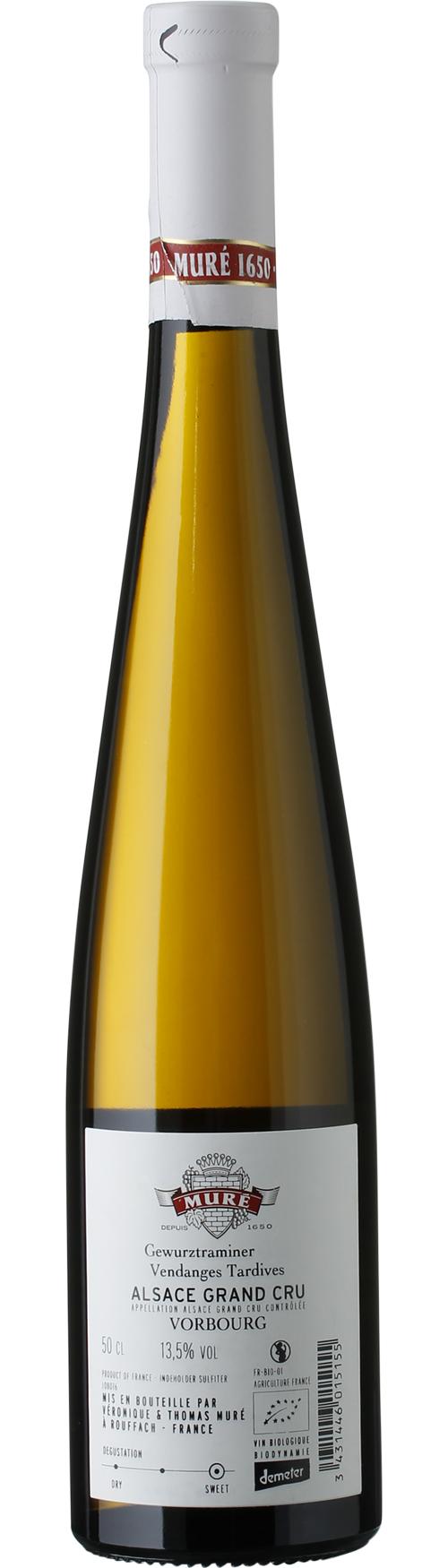 Muré Gewürztraminer Vendange Tardive Grand Cru Vorbourg 50 cl wine bottle
