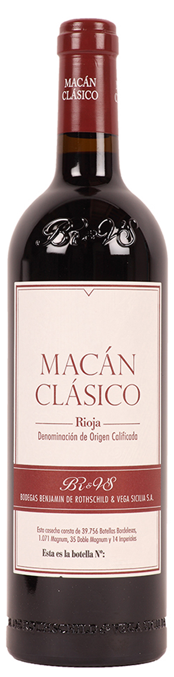 Benjamin de Rothschild & Vega Sicilia Macán Rioja Clásico 2016 wine bottle