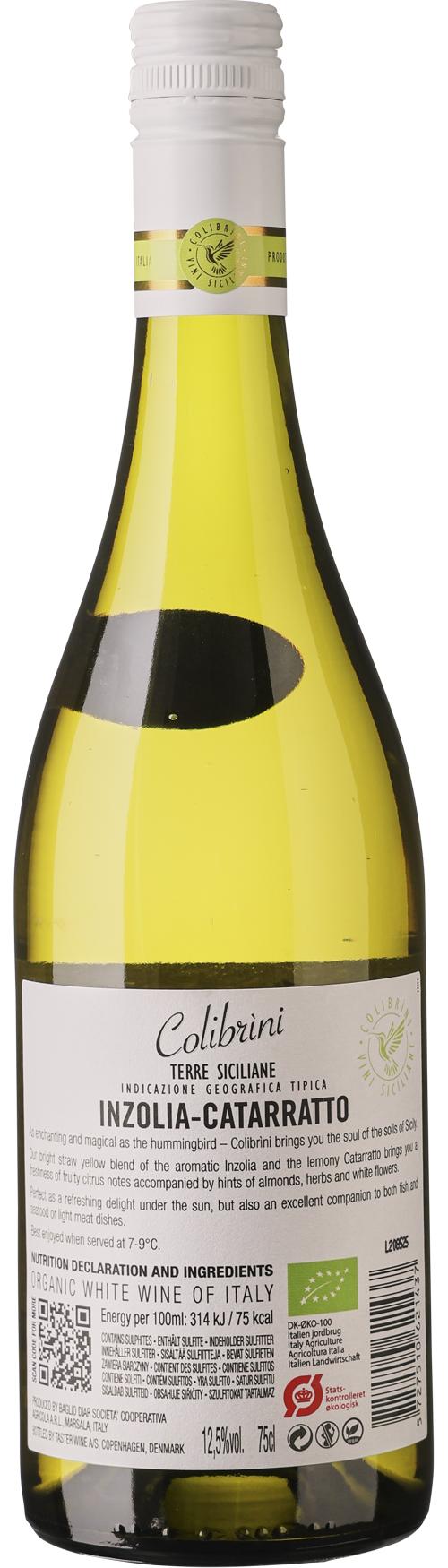Colibrìni Inzolia-Catarratto wine bottle