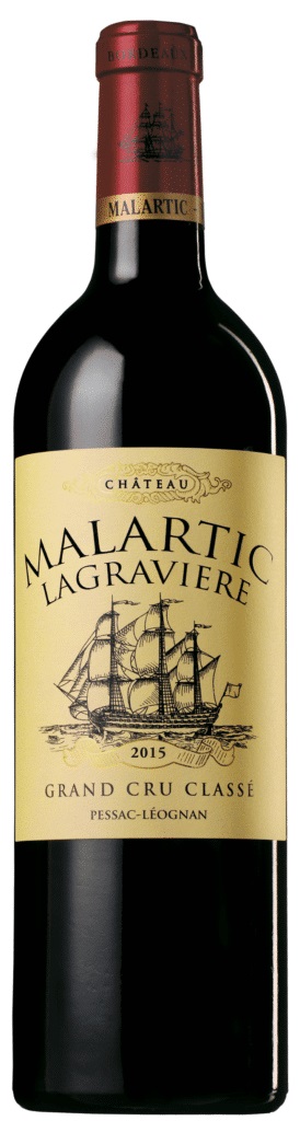 Chateau Malartic Lagraviere Pessac-Leognan Cru Classe Rouge 2015 i trækasse wine bottle