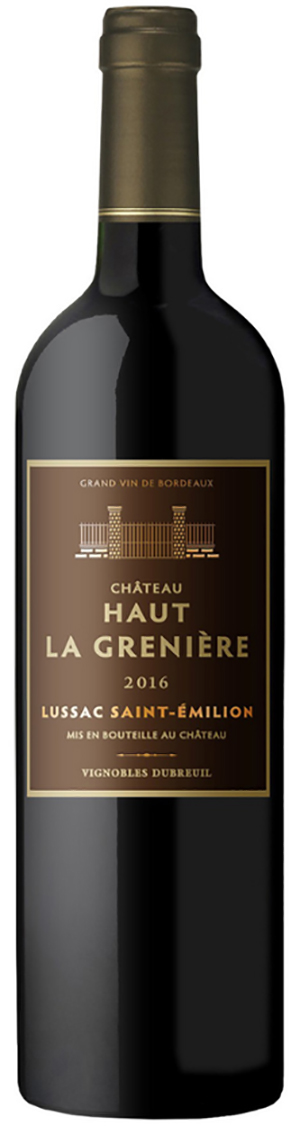 Chateau Haut la Grenière Lussac Saint-Emilion 2016 wine bottle