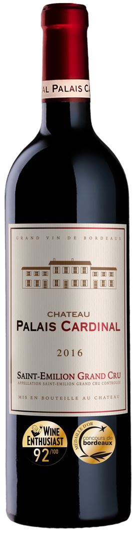 Chateau Palais Cardinal Saint-Emilion Grand Cru 2016 wine bottle