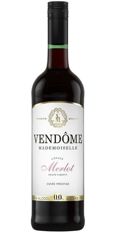 Vendôme Mademoiselle, Merlot Alcohol Free wine bottle