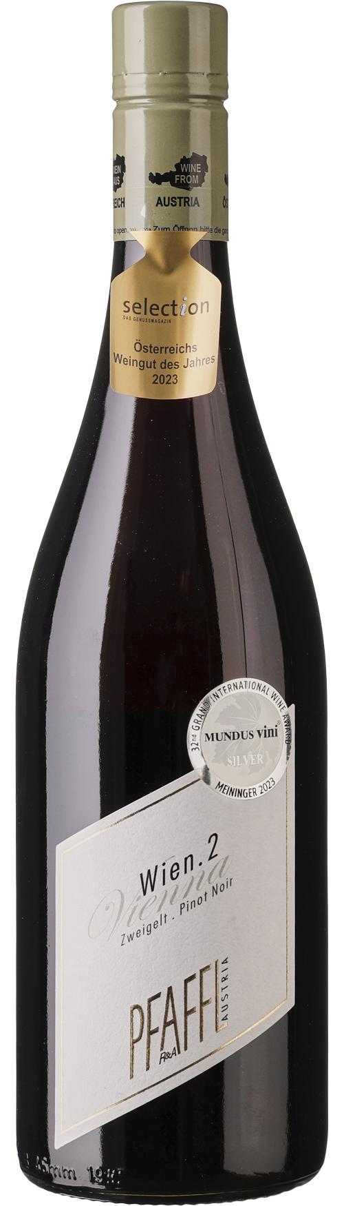 Pfaffl Wien. 2 Zweigelt/Pinot Noir wine bottle