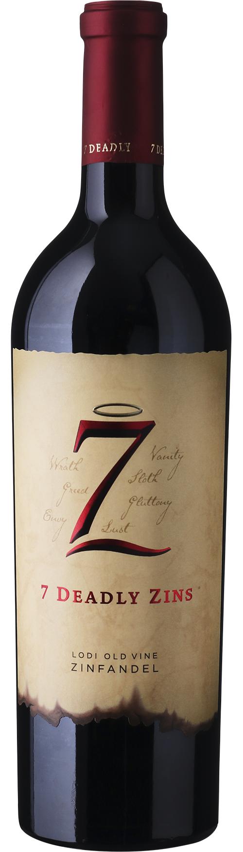 7 Deadly Zins, Zinfandel wine bottle