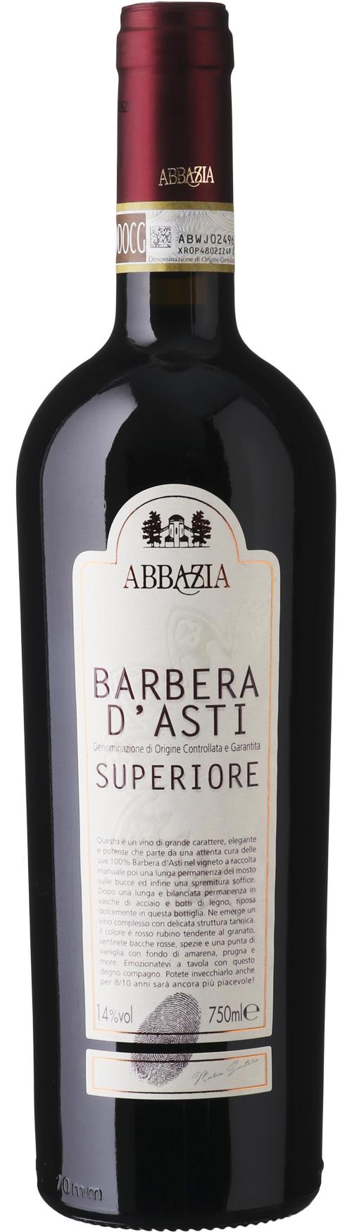 Abbazia Barbera d'Asti Superiore DOCG wine bottle