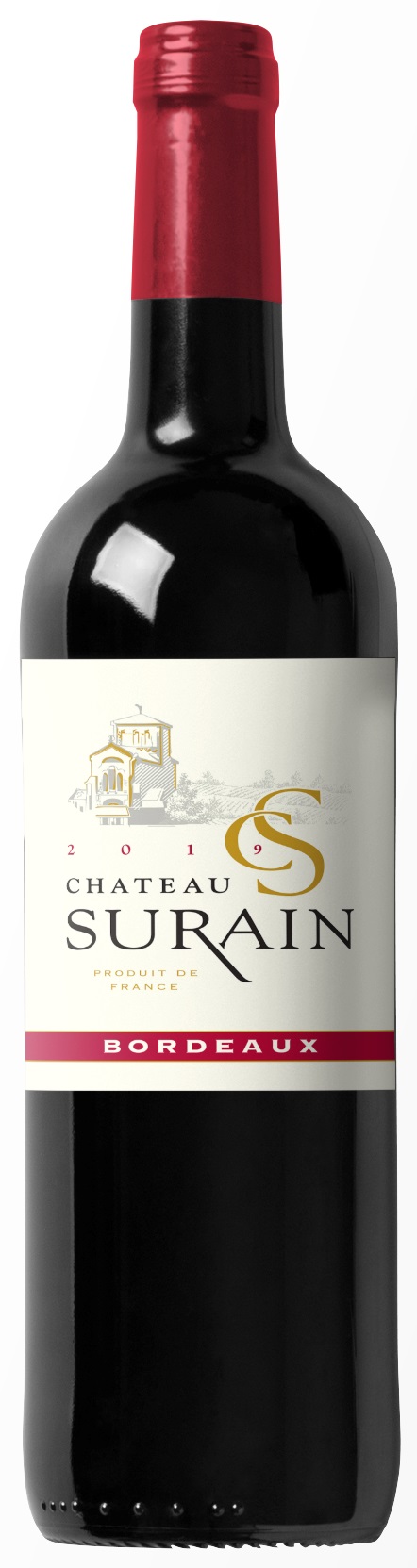 Chateau Surain Merlot Bordeaux 2019 wine bottle