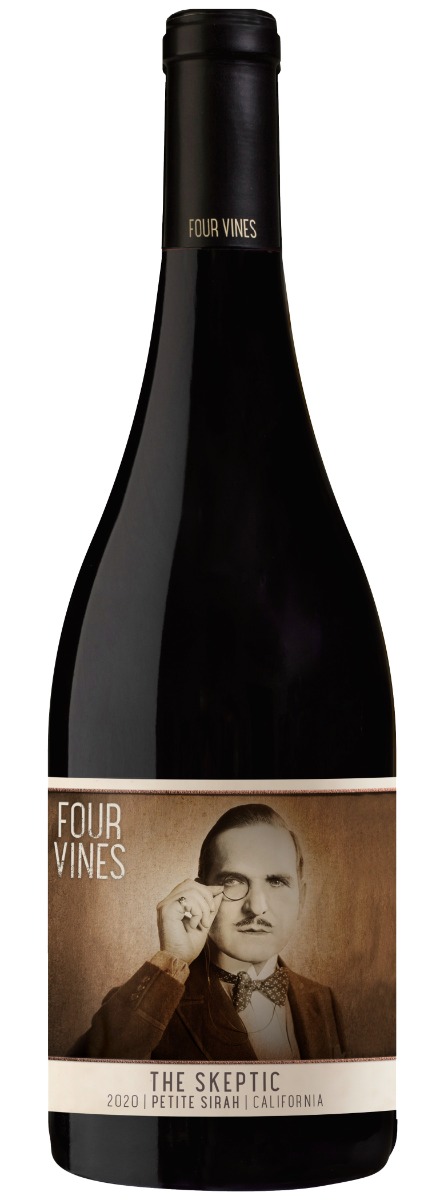 Four Vines Skeptic Petite Sirah 2020 wine bottle