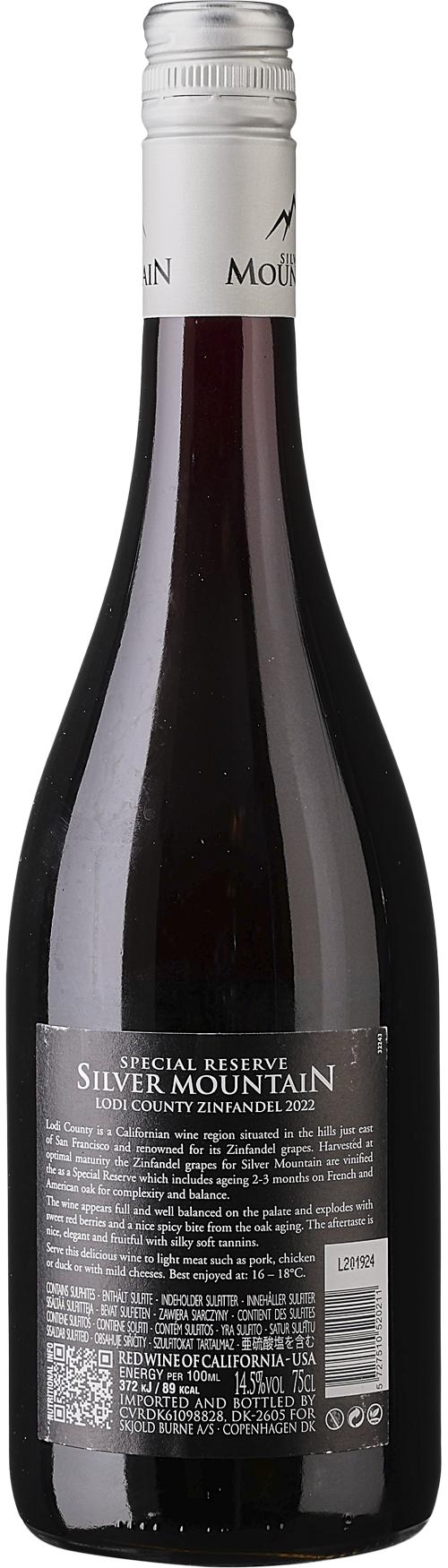 Silver Mountain Zinfandel wine bottle