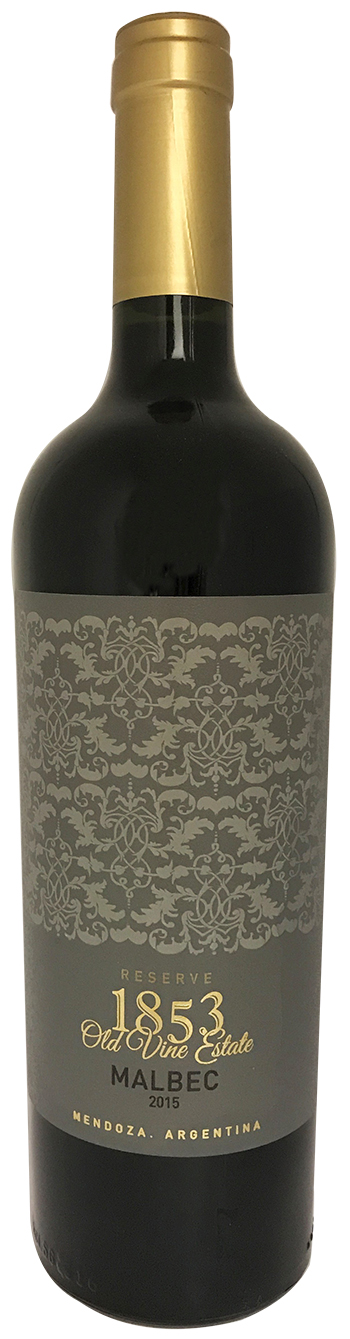 1853 Old Vine Estate Malbec Reserve 2015 wine bottle