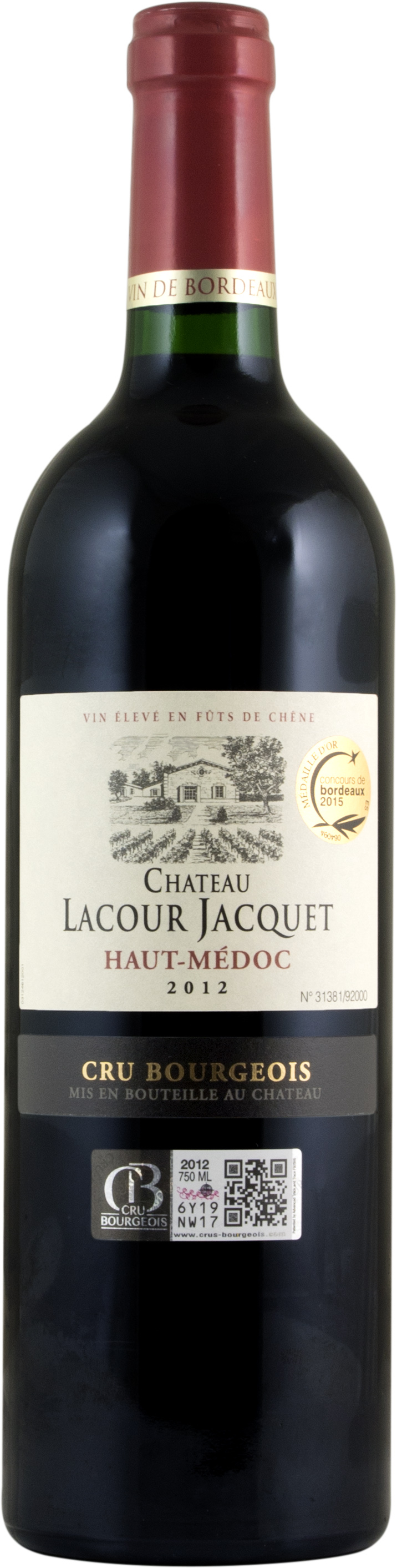Château Lacour Jacquet Haut-Médoc Cru Bourgeois 2012 i trækasse wine bottle