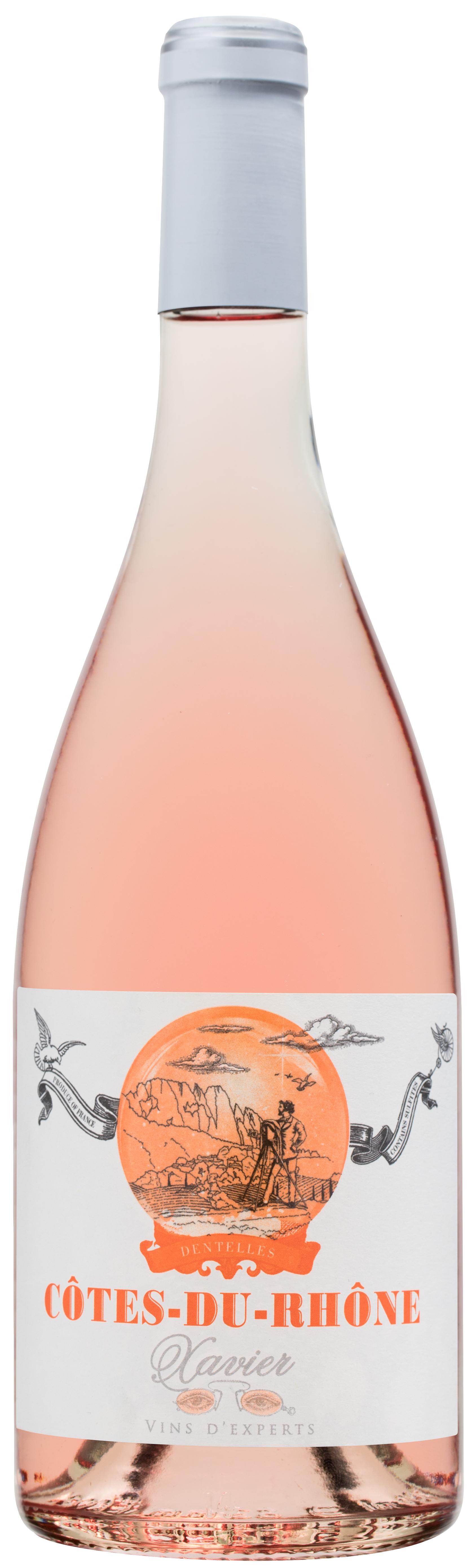 Xavier Cotes du Rhone Rosé Orange Label 2018 wine bottle