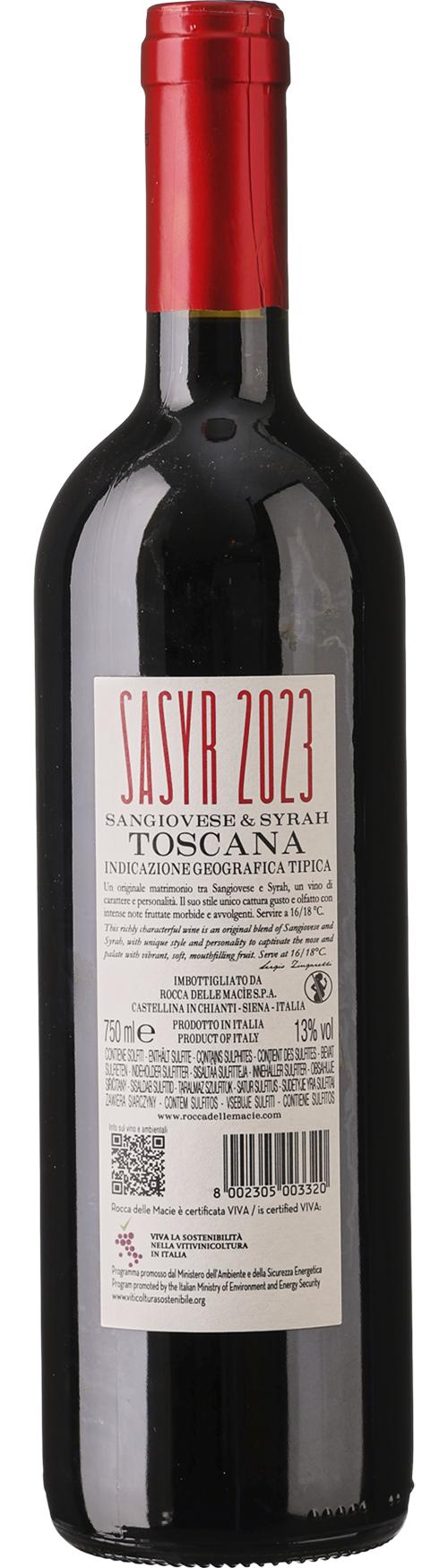 Rocca delle Macìe Sasyr Toscana IGT wine bottle