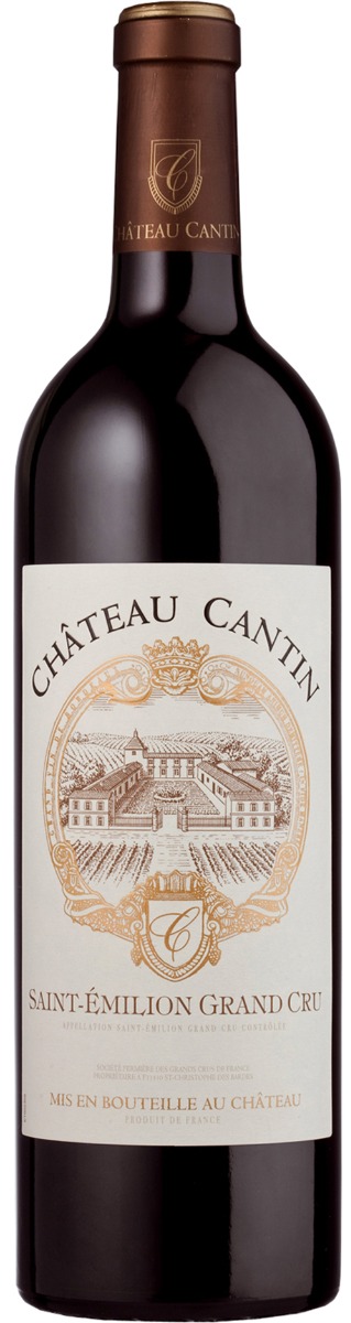 Chateau Cantin Saint-Emilion Grand Cru 2022 i trækasse wine bottle