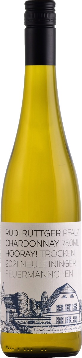 Rudi Rüttger Neuleininger Feuermännchen Chardonnay trocken Pfalz 2021 wine bottle