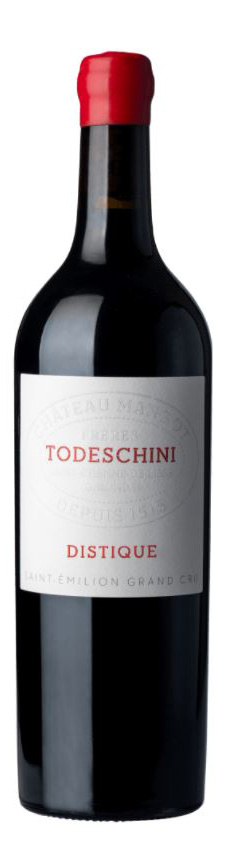 Chateau Mangot Saint-Emilion Grand Cru Todeschini Distique 2020 ØKO i trækasse wine bottle
