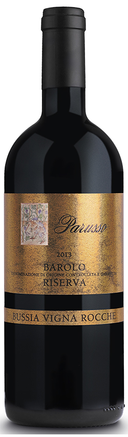 Parusso DOCG Bussia Riserva "Oro" Vigna Rocche 2013 MAGNUM i trækasse wine bottle