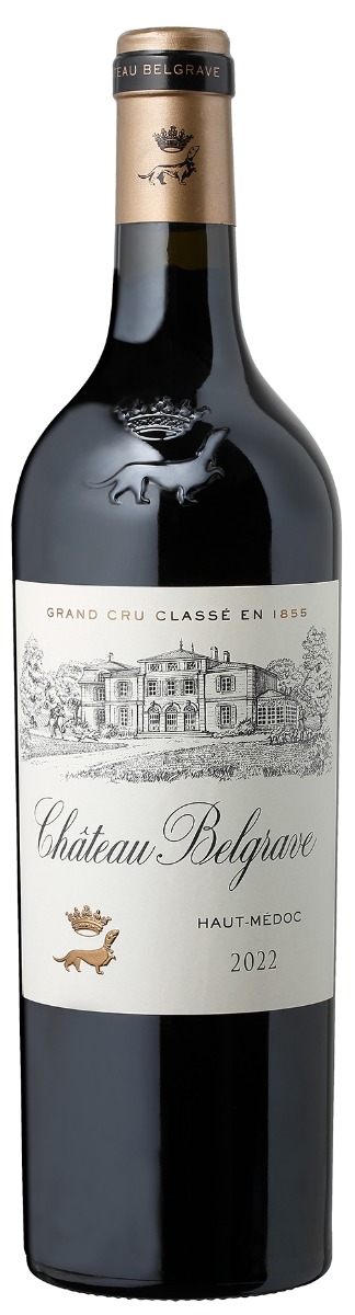 Chateau Belgrave Haut-Medoc 5. Cru Classe 2022 i trækasse wine bottle