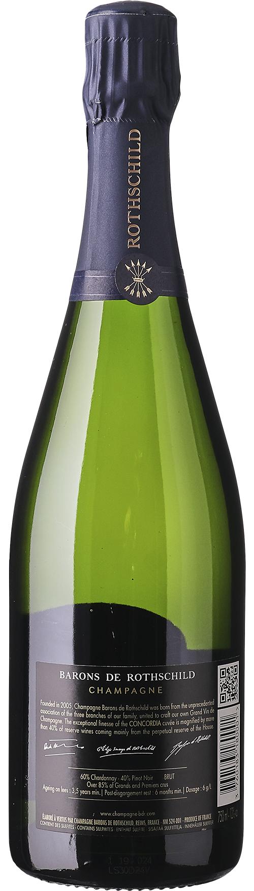 Champagne Barons de Rothschild Concordia Brut wine bottle