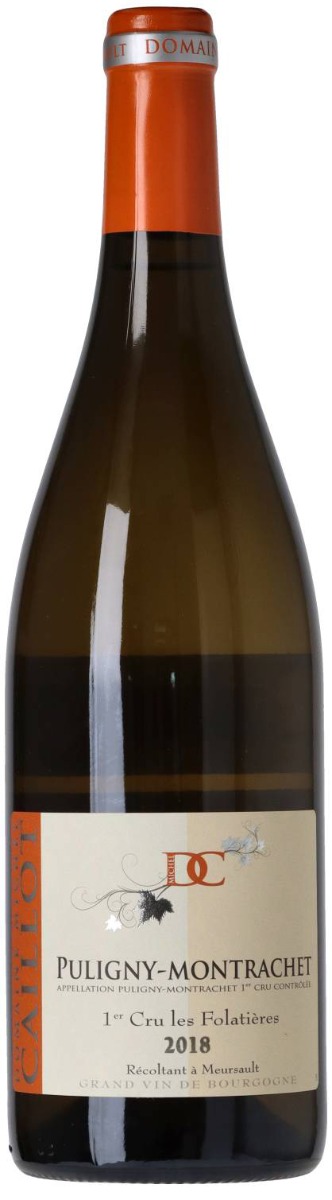 Domaine Caillot Puligny-Montrachet 1er Cru Folatières 2018 wine bottle