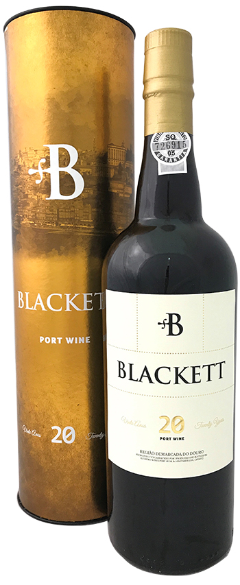 Blackett 20 Year Old Tawny Port wine bottle