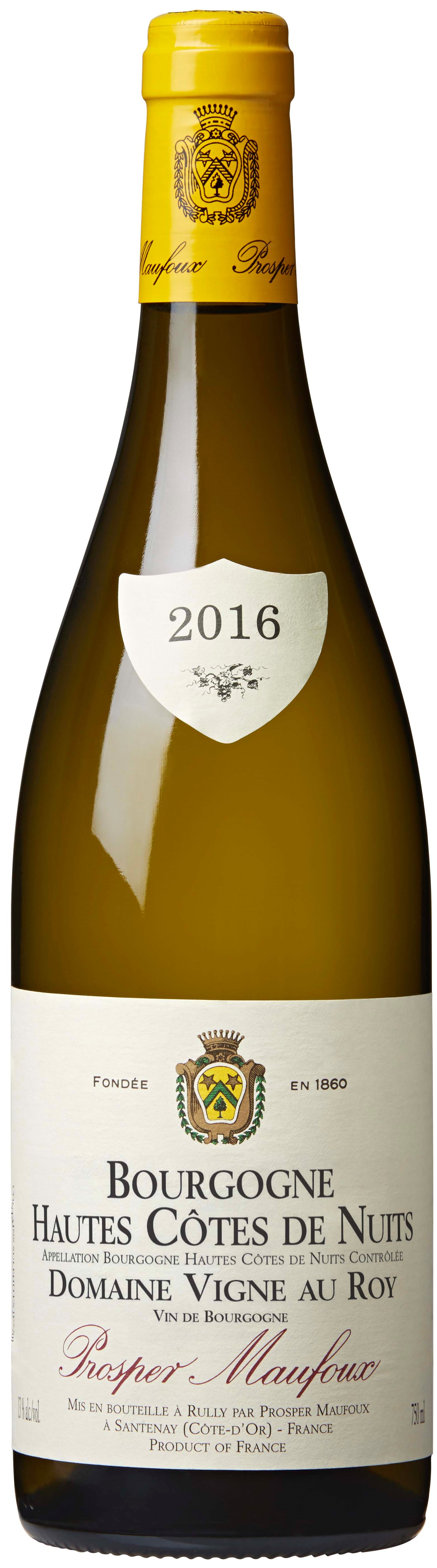 Prosper Maufoux Bourgogne Hautes Côtes de Nuits Domaine Vigne au Roy 2016 wine bottle