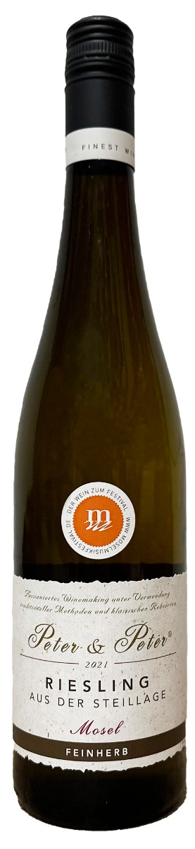 Peter & Peter Zeller Riesling Feinherb Mosel 2021 wine bottle