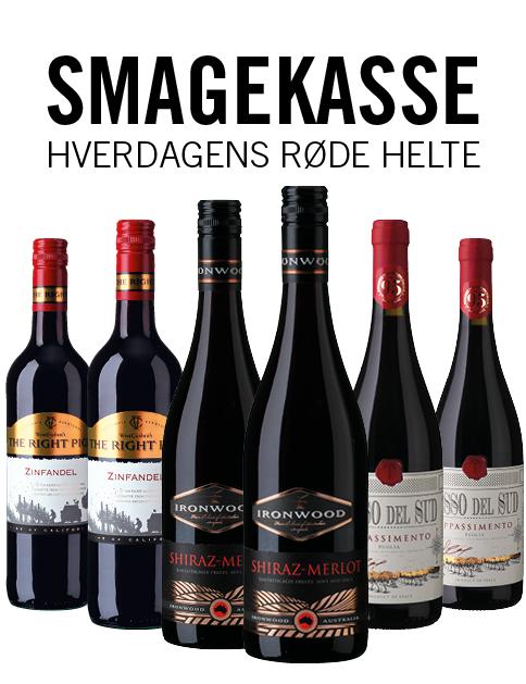Hverdagens røde helte smagekasse wine bottle