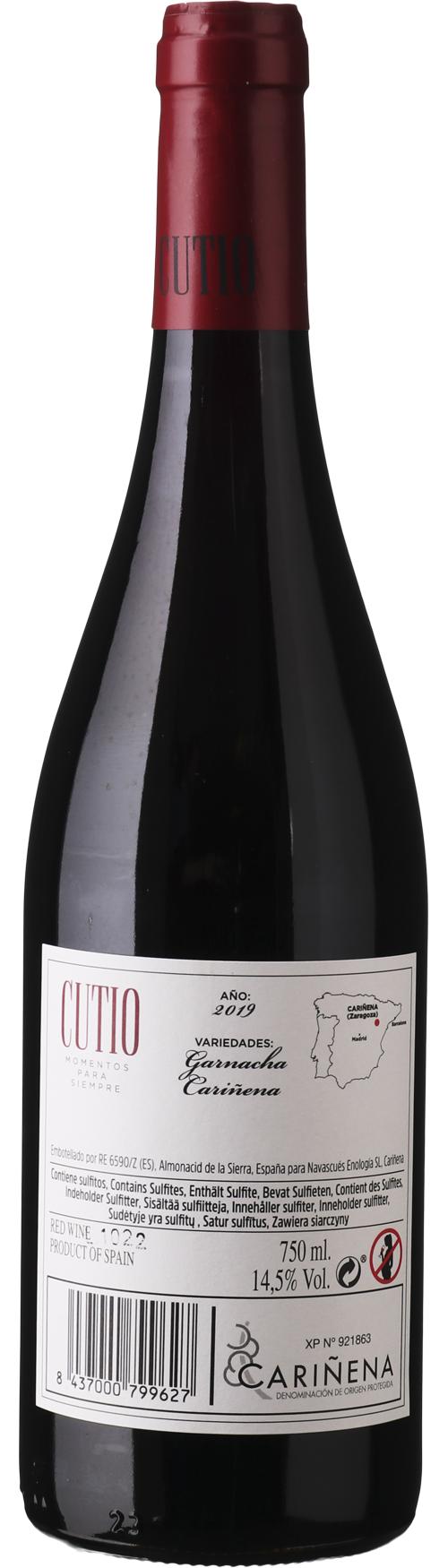 Cutio Garnacha Cariñena DO wine bottle