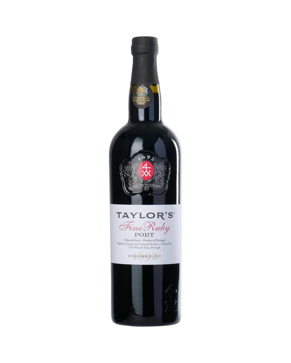 Taylor's Fine Ruby Port wine bottle