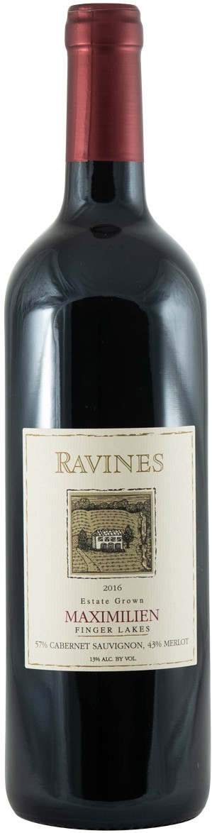 Ravines Maximilien Red Blend Finger Lakes 2016 wine bottle