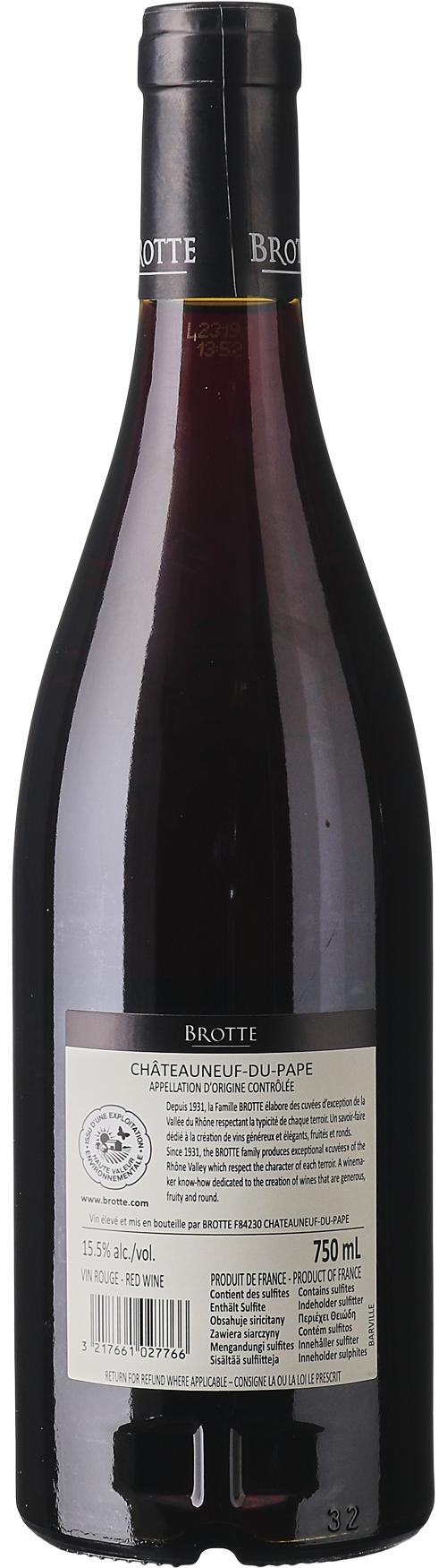 Brotte Domaine Barville Châteauneuf-du-Pape wine bottle