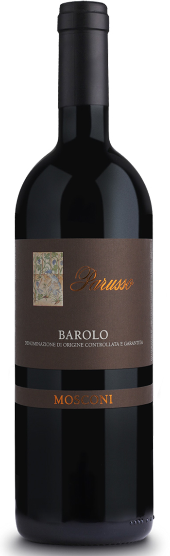 Parusso Mosconi Barolo 2018 i trækasse wine bottle