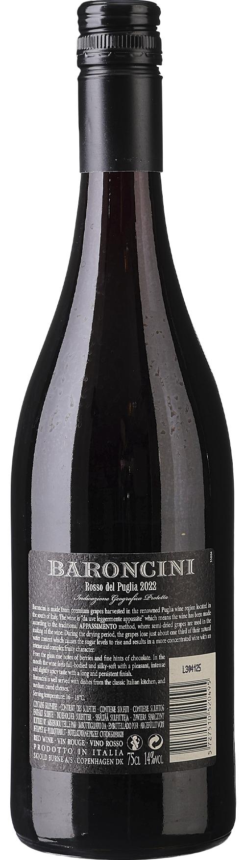 Baroncini Leggero Appassimento Rosso Puglia IGP wine bottle