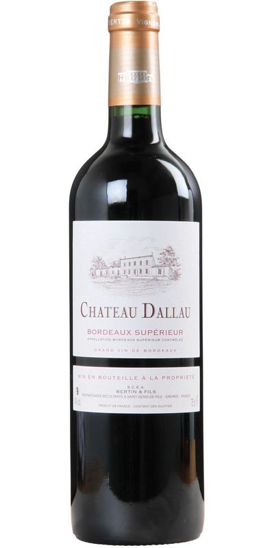 Chateau Dallau, Bordeaux Superieur 2020 wine bottle