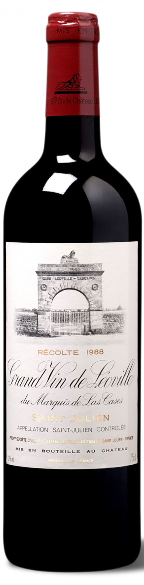 Chateau Leoville Las Cases 2. Cru Classé Saint Julien 1988 i trækasse wine bottle