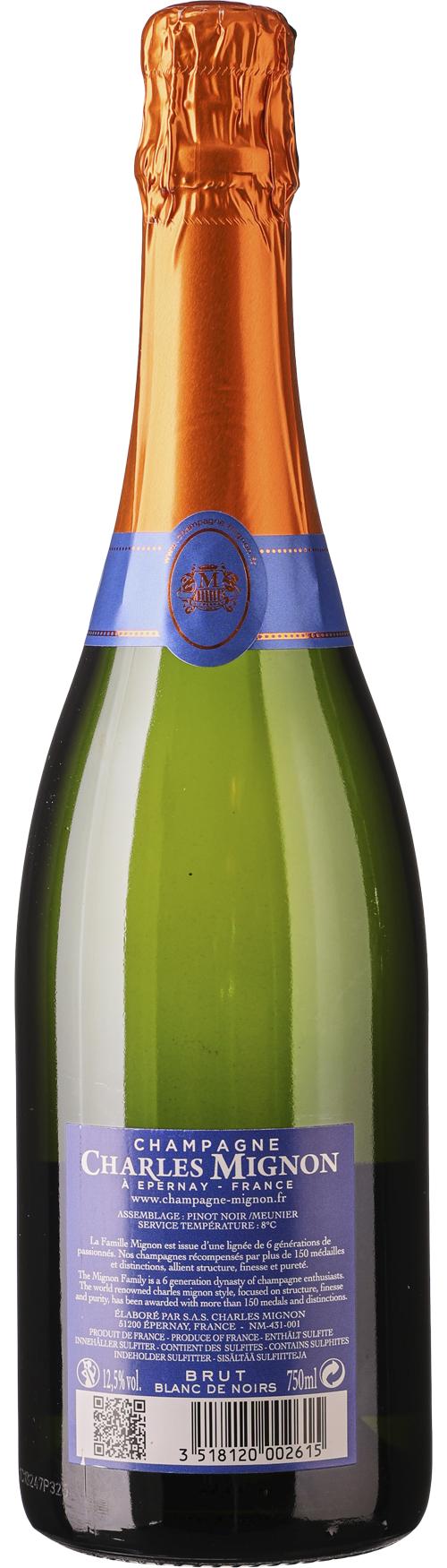 Charles Mignon Champagne Blanc de Noirs Brut wine bottle