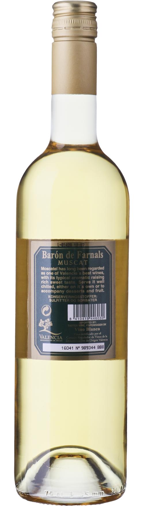 Muscat, Baron De Farnals D.O. Valencia wine bottle